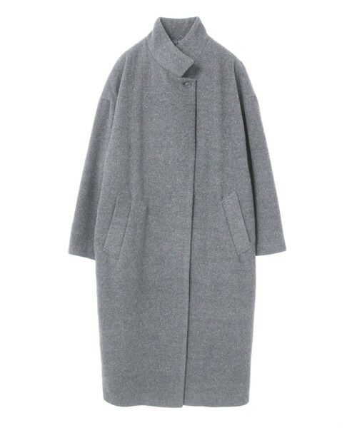 mizuiro ind/ミズイロインド mizuiro ind ウールブレンドスタンドカラーコート チャコールグレー(color92) FREE mizuiro ind/ミズイロインド mizuiro ind ウールブレンドスタンドカラーコート チャコールグレー(color92) FREE