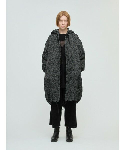 mizuiro ind / ミズイロインド ミリタリージャケット・コート | mizuiro ind ウールブレンドフードコート | 詳細3