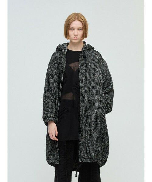 mizuiro ind / ミズイロインド ミリタリージャケット・コート | mizuiro ind ウールブレンドフードコート | 詳細7