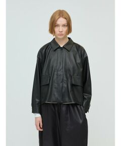 mizuiro ind / ミズイロインド レザーブルゾン・ジャケット | mizuiro ind シンセティックレザーシャツジャケット