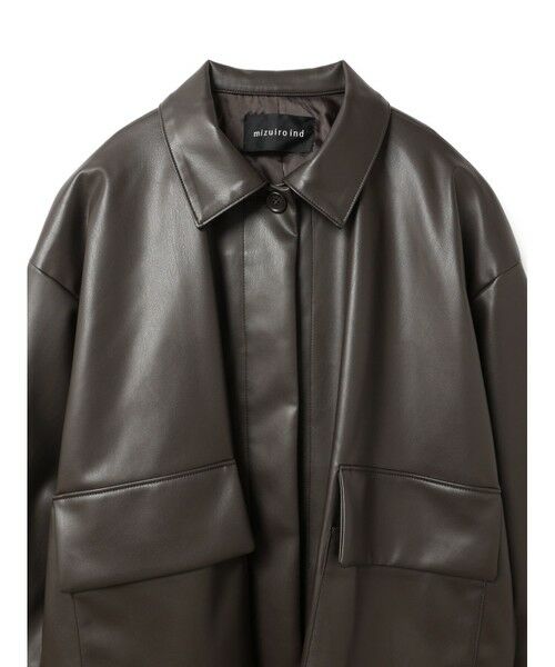mizuiro ind / ミズイロインド レザーブルゾン・ジャケット | mizuiro ind シンセティックレザーシャツジャケット | 詳細2