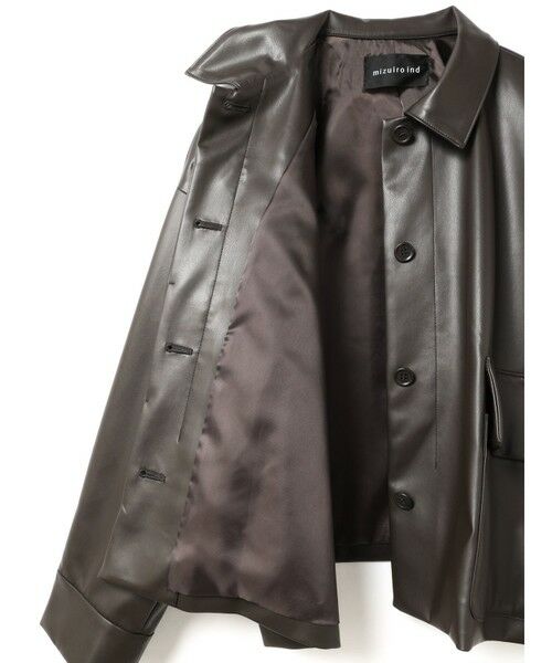 mizuiro ind / ミズイロインド レザーブルゾン・ジャケット | mizuiro ind シンセティックレザーシャツジャケット | 詳細3