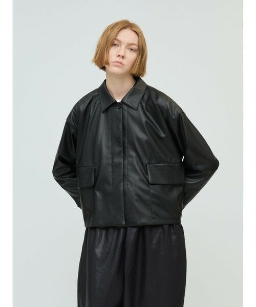 mizuiro ind / ミズイロインド レザーブルゾン・ジャケット | mizuiro ind シンセティックレザーシャツジャケット | 詳細11