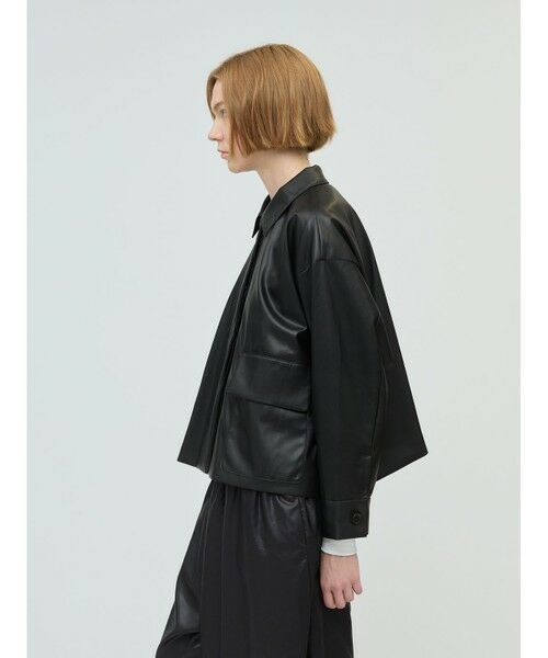 mizuiro ind / ミズイロインド レザーブルゾン・ジャケット | mizuiro ind シンセティックレザーシャツジャケット | 詳細13
