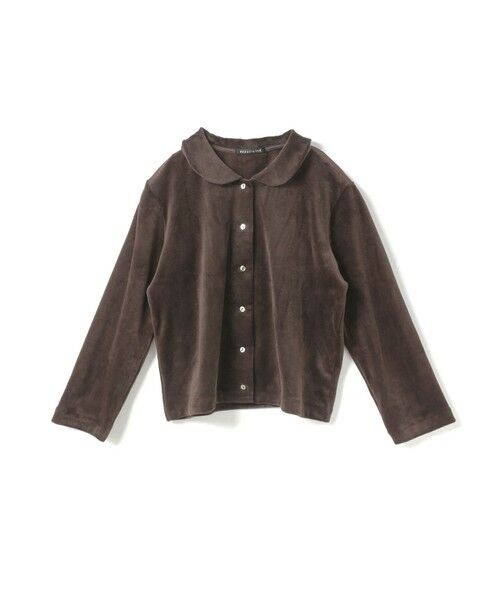 mizuiro ind/ミズイロインド mizuiro ind ベロアラウンドカラーシャツ ブラウン(color44) FREE mizuiro ind/ミズイロインド mizuiro ind ベロアラウンドカラーシャツ ブラウン(color44) FREE