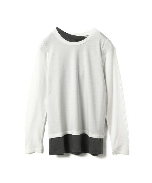 mizuiro ind/ミズイロインド mizuiro ind レイヤードTシャツ オフホワイト×ダークグレー(color11) FREE mizuiro ind/ミズイロインド mizuiro ind レイヤードTシャツ オフホワイト×ダークグレー(color11) FREE