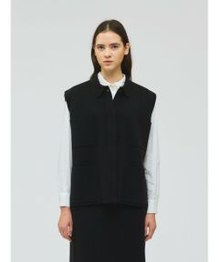 mizuiro ind / ミズイロインド ベスト | mizuiro ind 襟付きワイドベスト