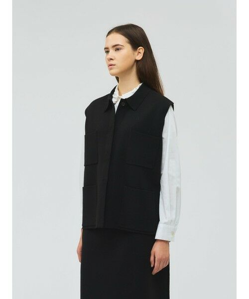 mizuiro ind / ミズイロインド ベスト | mizuiro ind 襟付きワイドベスト | 詳細4