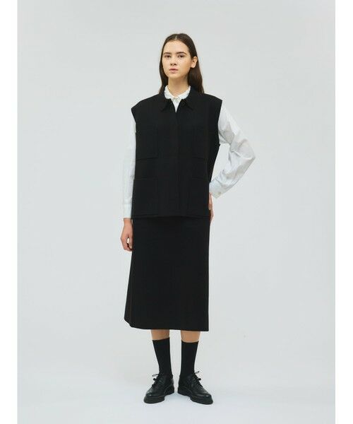 mizuiro ind / ミズイロインド ベスト | mizuiro ind 襟付きワイドベスト | 詳細7