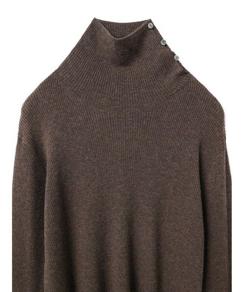 mizuiro ind / ミズイロインド ニット・セーター | mizuiro ind ボタン付きリブハイネックプルオーバー | 詳細2