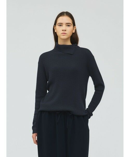 mizuiro ind / ミズイロインド ニット・セーター | mizuiro ind ボタン付きリブハイネックプルオーバー | 詳細16