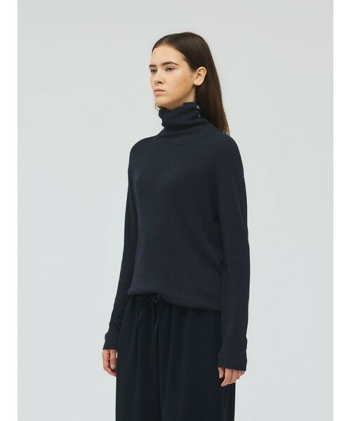 mizuiro ind / ミズイロインド ニット・セーター | mizuiro ind ボタン付きリブハイネックプルオーバー | 詳細10