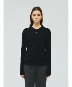 mizuiro ind / ミズイロインド ニット・セーター | mizuiro ind ロングカラーニットポロ