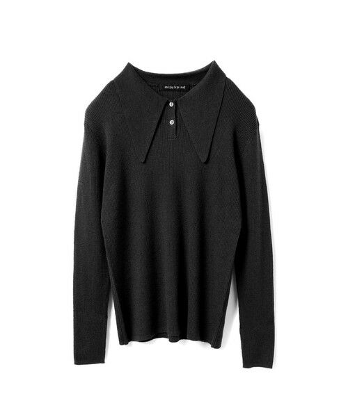 mizuiro ind / ミズイロインド ニット・セーター | mizuiro ind ロングカラーニットポロ | 詳細9