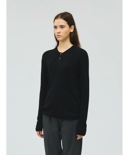 mizuiro ind / ミズイロインド ニット・セーター | mizuiro ind ロングカラーニットポロ | 詳細11