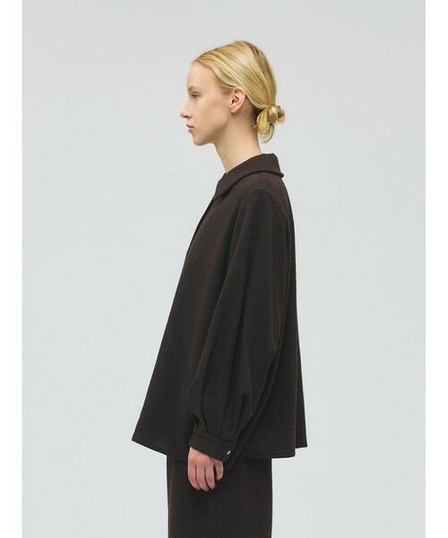 mizuiro ind / ミズイロインド シャツ・ブラウス | mizuiro ind ウールブレンドバルーンスリーブチュニックシャツ | 詳細4