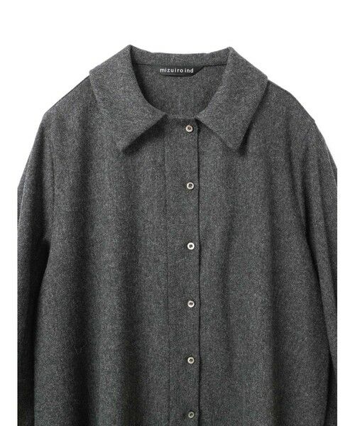 mizuiro ind / ミズイロインド シャツ・ブラウス | mizuiro ind ウールブレンドバルーンスリーブチュニックシャツ | 詳細12