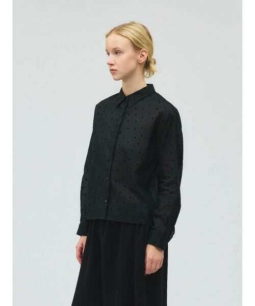 mizuiro ind / ミズイロインド シャツ・ブラウス | mizuiro ind フロッキードットプリントシャツ | 詳細13