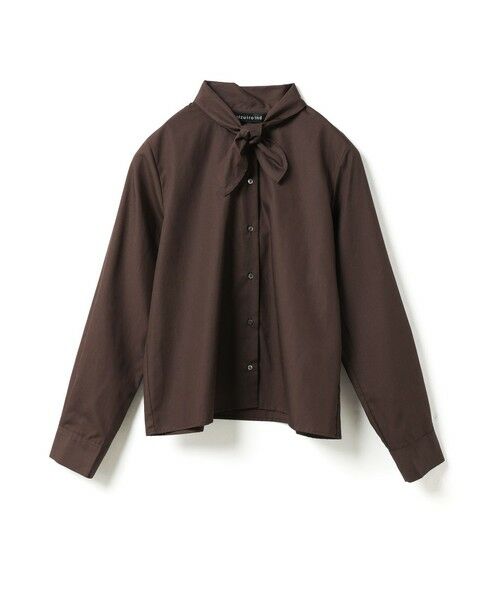 mizuiro ind/ミズイロインド mizuiro ind リボンタイシャツ ブラウン(color44) FREE mizuiro ind/ミズイロインド mizuiro ind リボンタイシャツ ブラウン(color44) FREE