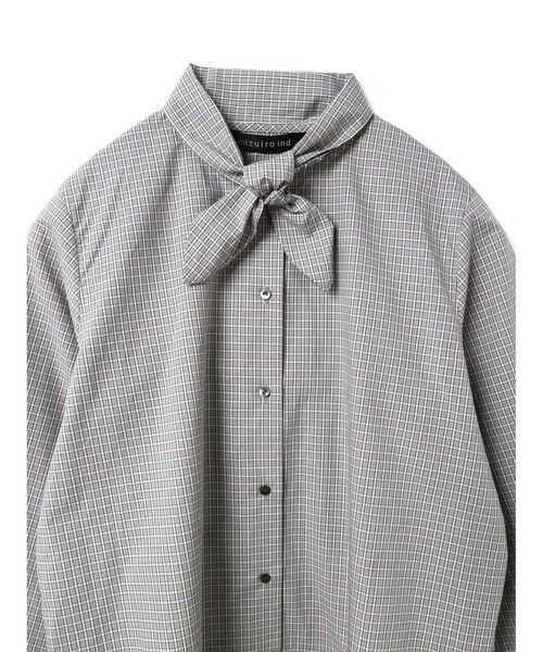 mizuiro ind / ミズイロインド シャツ・ブラウス | mizuiro ind チェックリボンタイシャツ | 詳細12