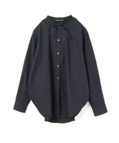 mizuiro ind / ミズイロインド シャツ・ブラウス | mizuiro ind リボンタイロングシャツ