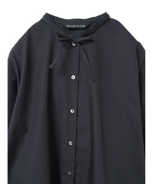 mizuiro ind / ミズイロインド シャツ・ブラウス | mizuiro ind リボンタイロングシャツ | 詳細3