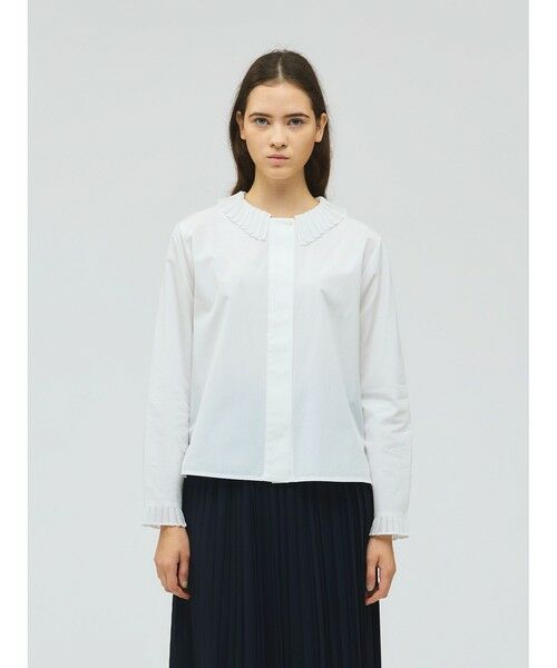 mizuiro ind / ミズイロインド シャツ・ブラウス | mizuiro ind プリーツカラーシャツ(オフホワイト(color11))