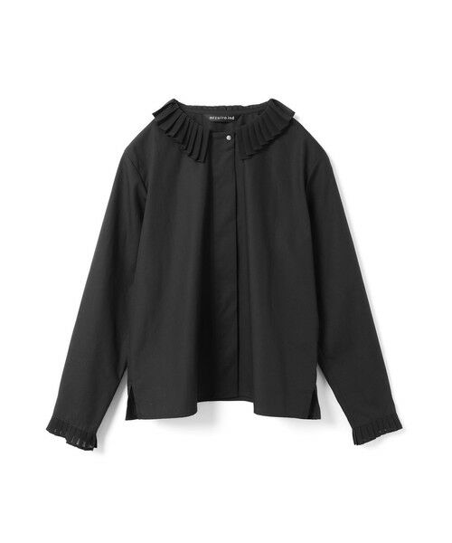 mizuiro ind / ミズイロインド シャツ・ブラウス | mizuiro ind プリーツカラーシャツ(ブラック(color99))