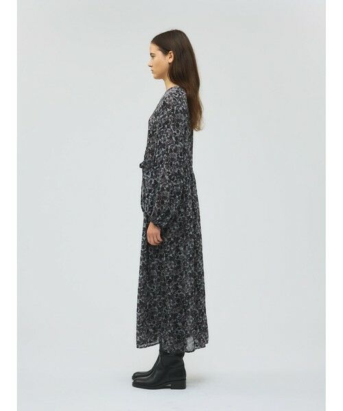 mizuiro ind / ミズイロインド ロング・マキシ丈ワンピース | mizuiro ind フラワープリントシャツワンピース | 詳細4