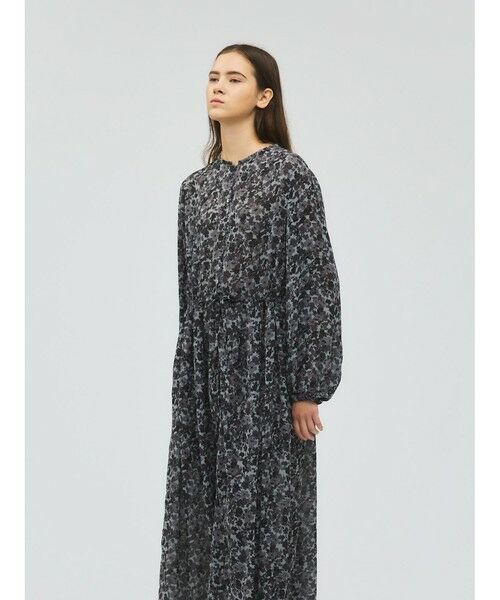 mizuiro ind / ミズイロインド ロング・マキシ丈ワンピース | mizuiro ind フラワープリントシャツワンピース | 詳細7