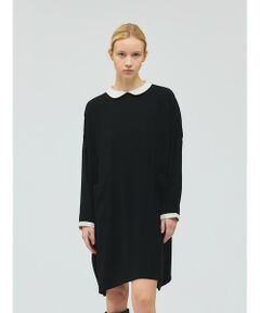 mizuiro ind 衿付きサテンコクーンワンピース