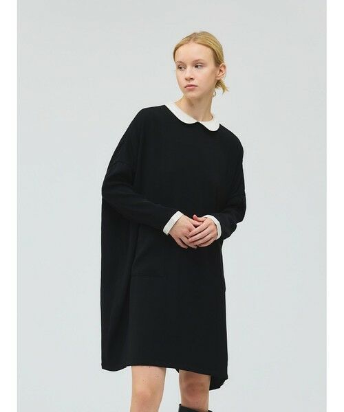 mizuiro ind / ミズイロインド ドレス | mizuiro ind 衿付きサテンコクーンワンピース | 詳細3