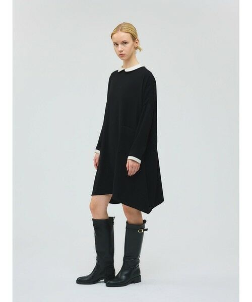 mizuiro ind / ミズイロインド ドレス | mizuiro ind 衿付きサテンコクーンワンピース | 詳細7