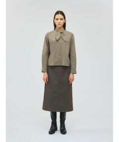 mizuiro ind / ミズイロインド ミニ・ひざ丈スカート | mizuiro ind ツイードペインタータイトスカート