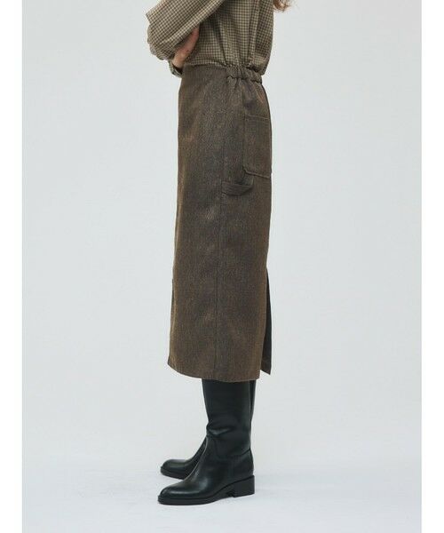 mizuiro ind / ミズイロインド ミニ・ひざ丈スカート | mizuiro ind ツイードペインタータイトスカート | 詳細8