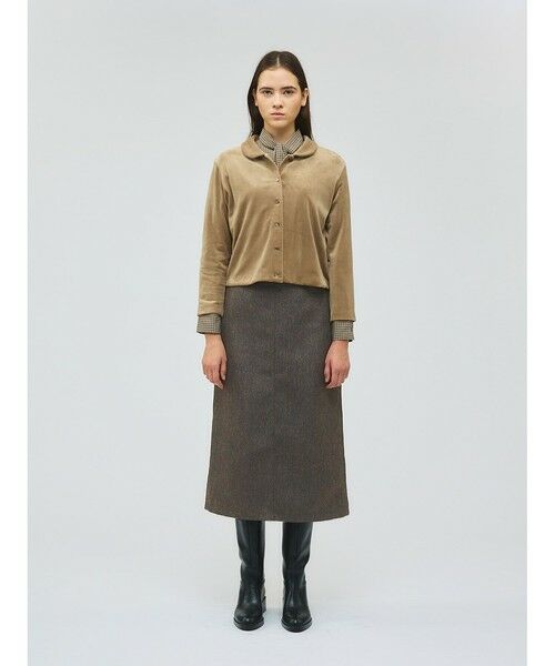 mizuiro ind / ミズイロインド ミニ・ひざ丈スカート | mizuiro ind ツイードペインタータイトスカート | 詳細10