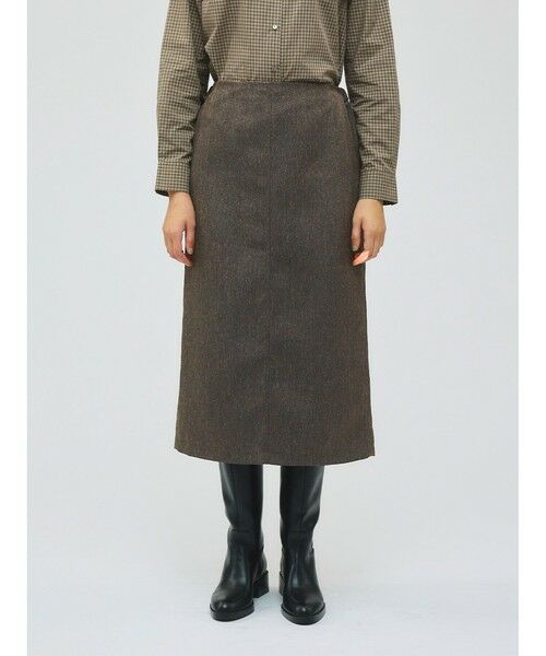 mizuiro ind / ミズイロインド ミニ・ひざ丈スカート | mizuiro ind ツイードペインタータイトスカート | 詳細6