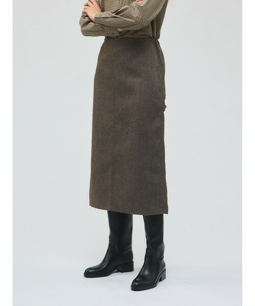 mizuiro ind / ミズイロインド ミニ・ひざ丈スカート | mizuiro ind ツイードペインタータイトスカート | 詳細7