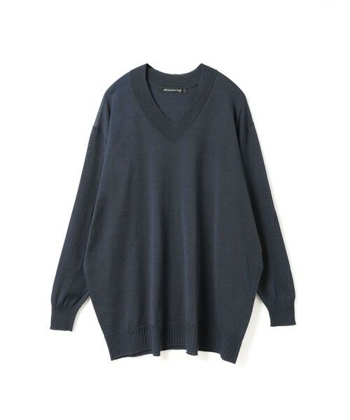 mizuiro ind / ミズイロインド ニット・セーター | mizuiro ind Vネックワイドプルオーバー(ネイビー(color77))
