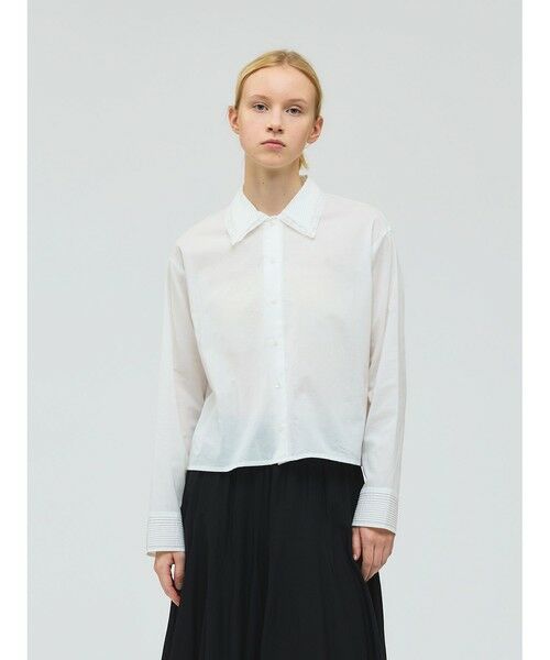 mizuiro ind / ミズイロインド シャツ・ブラウス | mizuiro ind ピンタックカラーシャツ（オフホワイト(color11)）