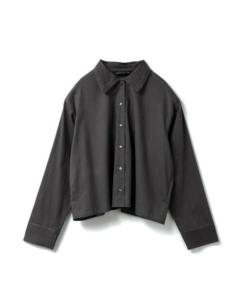 mizuiro ind / ミズイロインド シャツ・ブラウス | mizuiro ind ピンタックカラーシャツ（ブラック(color99)）