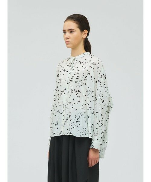 mizuiro ind / ミズイロインド シャツ・ブラウス | mizuiro ind プリントバックギャザーシャツ | 詳細11