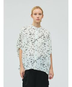 mizuiro ind / ミズイロインド シャツ・ブラウス | mizuiro ind プリントスタンドカラーコクーンシャツ