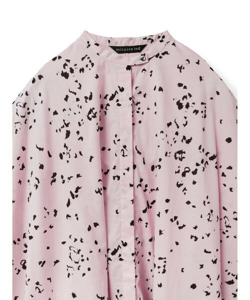 mizuiro ind / ミズイロインド シャツ・ブラウス | mizuiro ind プリントスタンドカラーコクーンシャツ | 詳細3