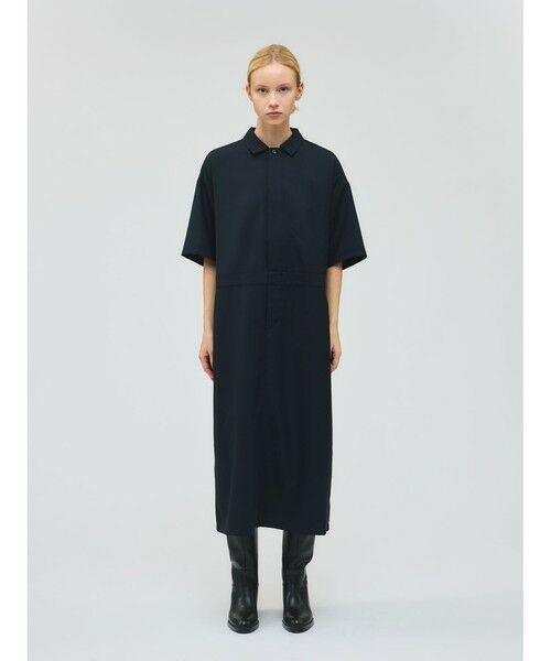 mizuiro ind / ミズイロインド ロング・マキシ丈ワンピース | mizuiro ind ペインターライクワンピース（ネイビー(color77)）