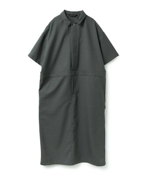 mizuiro ind / ミズイロインド ロング・マキシ丈ワンピース | mizuiro ind ペインターライクワンピース（チャコールグレー(color92)）