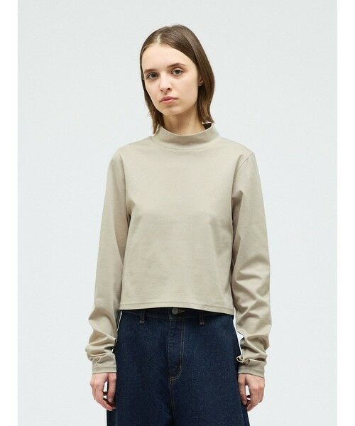 mizuiro ind / ミズイロインド カットソー | mizuiro ind モックネックTシャツ（ベージュ(color20)）