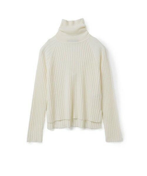 mizuiro ind / ミズイロインド ニット・セーター | mizuiro ind ワイドリブハイネックプルオーバー（オフホワイト(color11)）