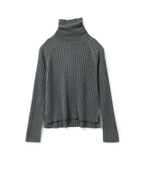 mizuiro ind / ミズイロインド ニット・セーター | mizuiro ind ワイドリブハイネックプルオーバー（グレー(color91)）