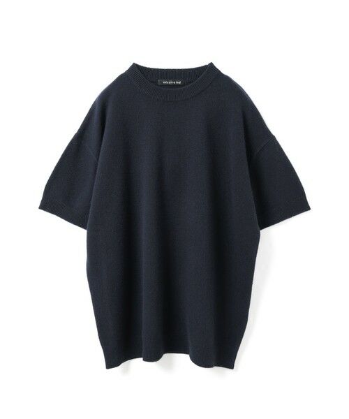 mizuiro ind / ミズイロインド ニット・セーター | mizuiro ind クルーネックワイドチュニック（ネイビー(color77)）